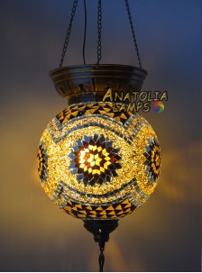Mozaik Lamba Askılı 30cm Sarkıt Top